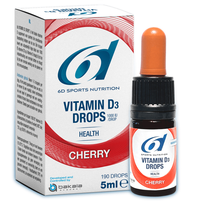 Vitamina D3 Cireșe – 190 picături- 6d sports nutrition