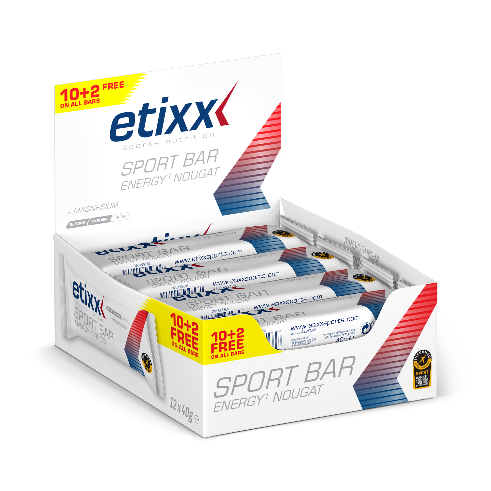 ENERGY NOUGAT SPORT BAR - etixx sports nutrition 12x40 g